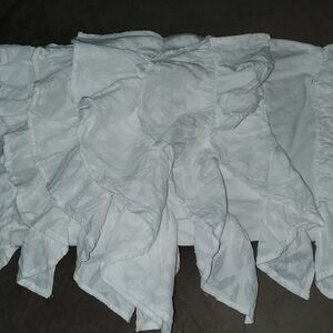 Anthropologie White Ruffled Bubble Blouse